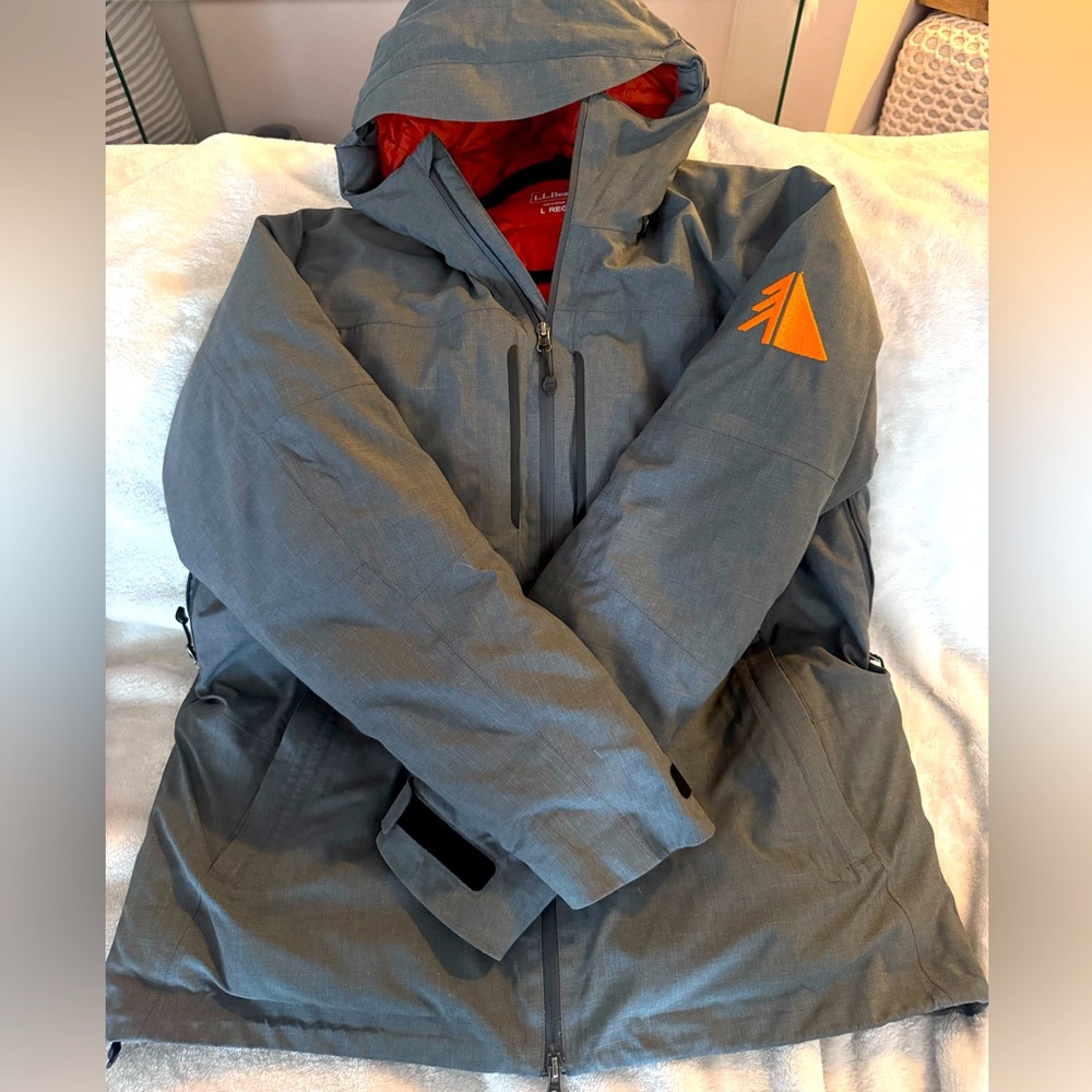 L.L. Bean Tech Jacket - charcoal gray/orange - Men’s Large